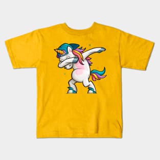 Dj Unicorn Dabbing Kids T-Shirt